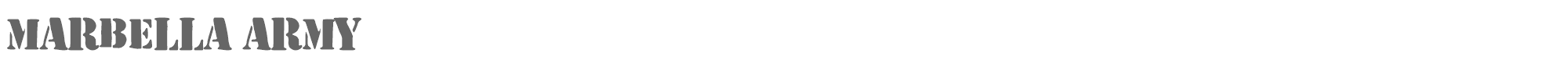 Sample characters Marbella Army Font